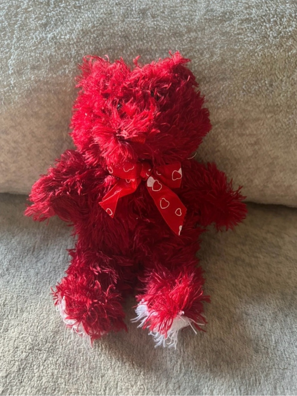 Dan Dee Collector's Choice Red Teddy Bear Plush White Heart Ribbon